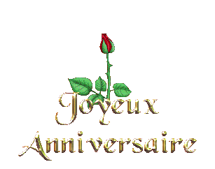 Gif animé joyeux anniversaire rose rouge